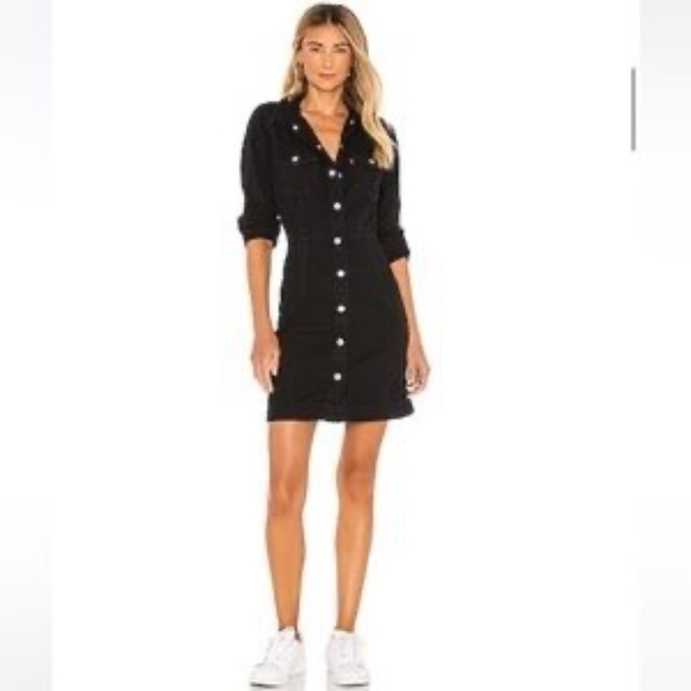 Levi’s Black Denim Snap Closure Dress, Sz XS, Like New